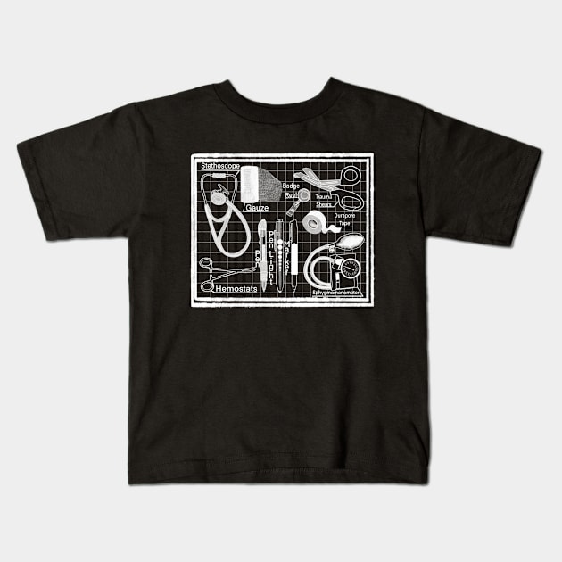 The Nurses Blueprint Kids T-Shirt by Schematic Fanatic